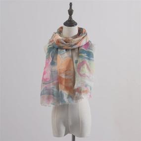 img 2 attached to 🌺 Aquazolax Women's Accessories: Lightweight Flowers Stitching Pattern Scarves & Wraps