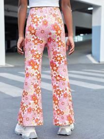 img 3 attached to Stylish And Comfy: Floral Print Flare Bell Bottom Pants For Girls By WDIRARA