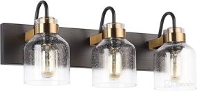 img 4 attached to 🚿 Black Vintage Bathroom Vanity Light Fixtures Over Mirror: Elegant 3-Light PRESDE Vanity with Glass Globe Lighting