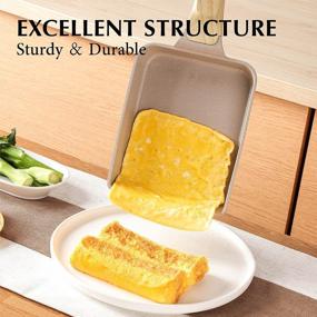 img 1 attached to Make Perfect Japanese Omelettes With SENSARTE Tamagoyaki Egg Pan - Nonstick Granite Cookware With Spatula
