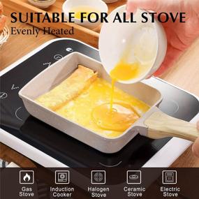 img 3 attached to Make Perfect Japanese Omelettes With SENSARTE Tamagoyaki Egg Pan - Nonstick Granite Cookware With Spatula