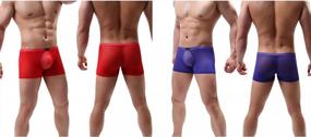 img 2 attached to Men'S Silk Boxer Briefs Trunks Underwear Short Leg - YuKaiChen
