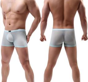 img 1 attached to Men'S Silk Boxer Briefs Trunks Underwear Short Leg - YuKaiChen