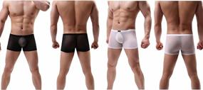 img 3 attached to Men'S Silk Boxer Briefs Trunks Underwear Short Leg - YuKaiChen