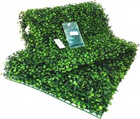 img 3 attached to BESAMENATURE 12 Pieces Artificial Boxwood Hedge Panels, UV Protected Faux Greenery Mats Suitable For Both Outdoor Or Indoor Decoration, 20" L X 20" W Panels, Cable Ties Included