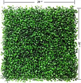 img 2 attached to BESAMENATURE 12 Pieces Artificial Boxwood Hedge Panels, UV Protected Faux Greenery Mats Suitable For Both Outdoor Or Indoor Decoration, 20" L X 20" W Panels, Cable Ties Included