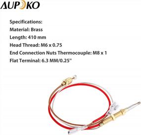 img 2 attached to Термопара нагревателя патио Aupoko M8X1, гайки концевого соединения, длина 410 мм, M6X0,75, головная резьба, 6,3 мм, 0,25 дюйма, плоские клеммы, наружные запасные части