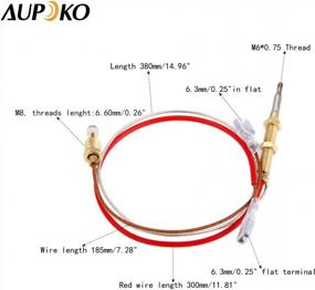img 3 attached to Aupoko Patio Heater Thermocouple M8X1 End Connection Nuts 410Mm Length M6X0.75 Head Thread 6.3MM 0.25" Flat Terminal Outdoor Replacement Parts