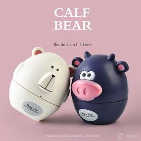 img 3 attached to Golandstar Mini Mechanical Kitchen Cooking Timer Clock - Cute Cartoon Cow or Bear Design - 60 Minutes - Loud Alarm - Counters - Manual Timer - Compact Size - SEO-Optimized (White Bear)