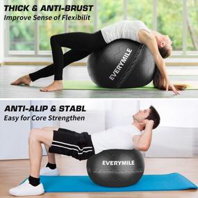 img 2 attached to Exercise Ball 55-75Cm Anti Burst Stability Balance Yoga Chair For Core Training, Workout & Gym Office Indoor - Quick Pump Included