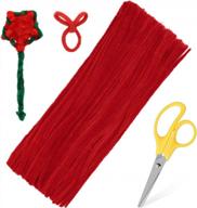 100 шт. красный синель для чистки труб для рождественских поделок, бутиков, швейных и свадебных украшений - zxiixz логотип