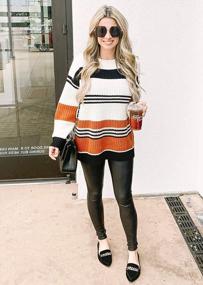img 3 attached to Stay Trendy And Comfortable With KIRUNDO'S Fall/Winter Striped Color Block Short Sweater For Women