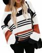stay trendy and comfortable with kirundo's fall/winter striped color block short sweater for women logo