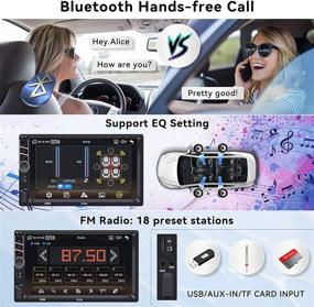 img 1 attached to 🚗 UNITOPSCI Double Din Car Stereo with Apple CarPlay Android Auto, Bluetooth, 7 Inch Touch Screen, FM Receiver, AUX/USB/TF MP5, MirrorLink SWC - Includes Backup Camera