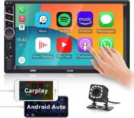 🚗 unitopsci double din car stereo with apple carplay android auto, bluetooth, 7 inch touch screen, fm receiver, aux/usb/tf mp5, mirrorlink swc - includes backup camera логотип