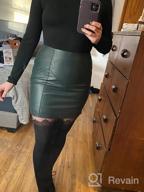 img 1 attached to Fahsyee Women'S Faux Leather Skirt, Bodycon Mini High Waist Zip PU Slim Pencil Plus Size review by Liz Garcia