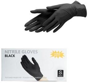 img 4 attached to Одноразовые перчатки, винил-нитрил, для домашнего использования, без пудры, черные, 100 шт., 50 пар, размер S.
