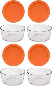 img 1 attached to 🎃 Pyrex 7201 4-Cup Glass Bowls with Pumpkin Orange Lids - Set of 4