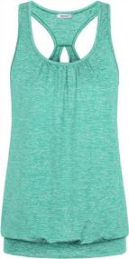 img 4 attached to Helloacc Banded Bottom Racerback Tank Tops For Women Ladies Sleeveless Scoop Neck Elastic Hem Loose Lightweight Gym Running Walking Activewear Flowy Summer Blouses Plus Size Relaxed Baggy Mint Green L