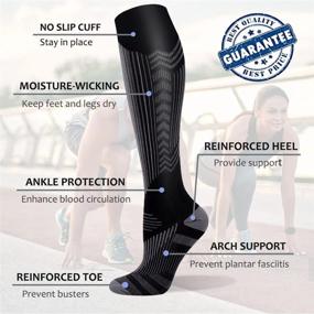 img 1 attached to 3 Pack Copper Compression Socks For Women & Men - Medical, Running, Athletic Support And Circulation Benefits.