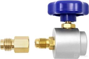 img 2 attached to 🔧 QWORK R134A Can Tap Valve Refrigerant Dispenser with Tank Adapter, Brass Valve Tool Bottle Opener for 1/4 and 1/2-inch AC Freon Charging Hose - Self Sealing for Enhanced Convenience