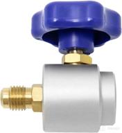 🔧 qwork r134a can tap valve refrigerant dispenser with tank adapter, brass valve tool bottle opener for 1/4 and 1/2-inch ac freon charging hose - self sealing for enhanced convenience логотип