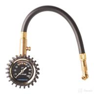🔧 hydro master heavy duty tire pressure gauge - large 2" glow dial, solid brass hardware - for motorcycle, car, truck (0-100 psi) logo