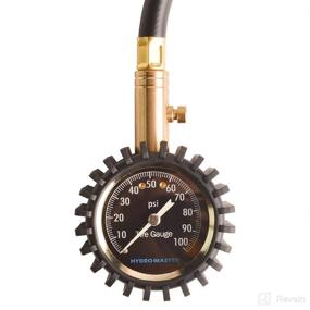 img 2 attached to 🔧 HYDRO MASTER Heavy Duty Tire Pressure Gauge - Large 2" Glow Dial, Solid Brass Hardware - for Motorcycle, Car, Truck (0-100 psi)