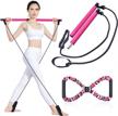 portable pilates bar kit with resistance band for home gym and body shaping, bqypower yoga pilates stick 8 shape chest rally pull rope muscle toning bar logo