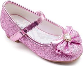 img 4 attached to Furdeour Glitter Wedding Princess Bridesmaid Girls' Shoes ~ Flats