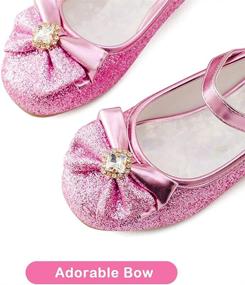 img 2 attached to Furdeour Glitter Wedding Princess Bridesmaid Girls' Shoes ~ Flats