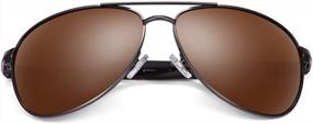 img 1 attached to 2020VentiVenti Men'S Aviator Sunglasses | Brown Lens, Aluminum Metal Frame