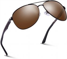 img 4 attached to 2020VentiVenti Men'S Aviator Sunglasses | Brown Lens, Aluminum Metal Frame