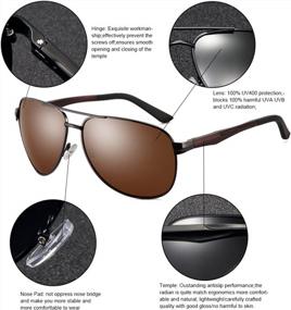 img 2 attached to 2020VentiVenti Men'S Aviator Sunglasses | Brown Lens, Aluminum Metal Frame