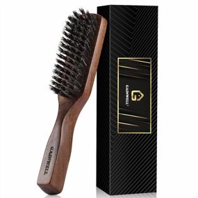 img 4 attached to Premium Mens Wild Boar Bristle Hair Brush - Stiff Bristles, Black Walnut Wooden Handle by GAINWELL: Ultimate Hair Care Accessory for Men