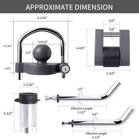 img 3 attached to METOWARE Keyed Alike Trailer Receiver Lock & Coupler Lock Kit - Dual Bent Pin Hitch Lock, Coupler Lock, and Universal Tow Ball Lock - Fits 1-7/8', 2', 2-5/16' Coupler Sizes