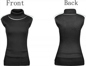 img 2 attached to Stylish And Comfortable: V28 Women'S Stretchable Knit Sleeveless Turtleneck Sweater Top