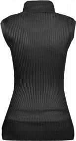 img 3 attached to Stylish And Comfortable: V28 Women'S Stretchable Knit Sleeveless Turtleneck Sweater Top