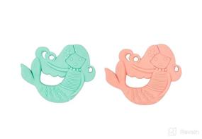 img 2 attached to 🧜 SugarBooger Mermaid Silicone Teether Set - Pack of 2