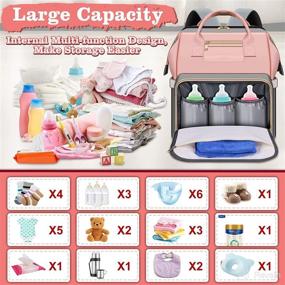 img 3 attached to 👶 RANSANX Diaper Bag Backpack with Changing Station - Large Baby Bag for Girls and Boys, Organizer Crib Included, Foldable Travel Backpack for Moms and Dads