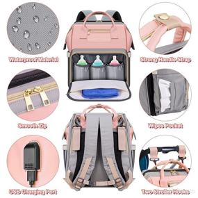 img 1 attached to 👶 RANSANX Diaper Bag Backpack with Changing Station - Large Baby Bag for Girls and Boys, Organizer Crib Included, Foldable Travel Backpack for Moms and Dads
