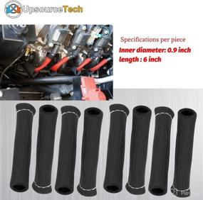 img 3 attached to UpsourceTech 1200° Spark Plug Wire Boots Heat Shield Protective Sleeve Cover 8 Pcs Kit for BBC SBC 350 454 Wires Holder Heat Shield in Black Color