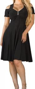 img 4 attached to Plus Size Empire Waist Little Black Midi Cocktail Dress For Women - XL 1X 2X 3X - Funfash