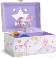 🦄 jewelkeeper unicorn musical jewelry storage box: spinning unicorn, glitter rainbow & stars design, unicorn tune logo