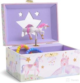 img 4 attached to 🦄 Jewelkeeper Unicorn Musical Jewelry Storage Box: Spinning Unicorn, Glitter Rainbow & Stars Design, Unicorn Tune