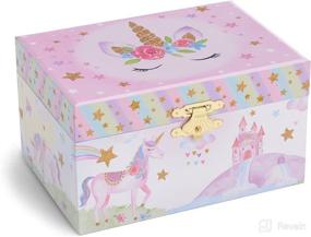 img 3 attached to 🦄 Jewelkeeper Unicorn Musical Jewelry Storage Box: Spinning Unicorn, Glitter Rainbow & Stars Design, Unicorn Tune