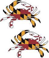 maryland crab state flag car magnet - artisan owl 4x6 all weather magnetic bumper (2 magnets) logo