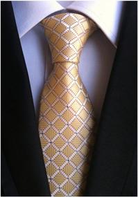 img 3 attached to Men'S Light Blue And White Checkered Silk Tie: Classic Jacquard Woven Necktie By Secdtie