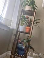 img 1 attached to Indoor Outdoor Bamboo Plant Stand Rack With 2 Tiers - Multiple Flower Pot Holder Shelf For Patio Garden - Perfect Planter Display Shelving Unit review by Christopher Williams