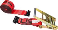 red ratchet strap flat hooks logo